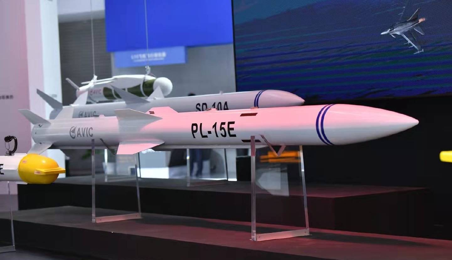 The PL-15 air-to-air missile is equipped with an active electronically scanned array radar seeker and has a range that exceeds 200 km.